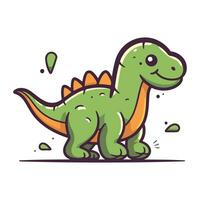 süß Dinosaurier Vektor Illustration. isoliert auf Weiß Hintergrund. Vektor Illustration.