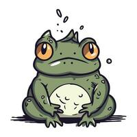 Frosch mit groß Augen. Vektor Illustration auf ein Weiß Hintergrund.