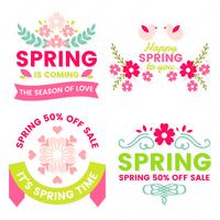 Frühling Retro Vintage Vector Label