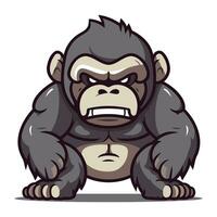 wütend Gorilla Karikatur Maskottchen Charakter Vektor Illustration.
