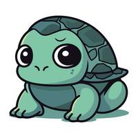 söt tecknad serie sköldpadda. vektor illustration av en söt liten sköldpadda.