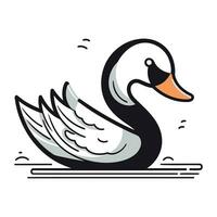 schwarz Schwan Symbol isoliert auf Weiß Hintergrund. Vektor Illustration.