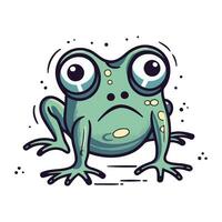 Frosch mit traurig Augen. süß Karikatur Charakter. Vektor Illustration.