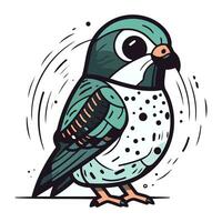 Karikatur Vektor Illustration von ein süß wenig Vogel. Hand gezeichnet Bild.