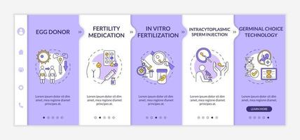 Vektorvorlage für das Onboarding der Reproduktionstechnologie vektor