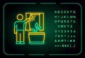 tillhandahåller solljus för växt neonljusikon vektor