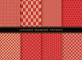 Sats av japanska traditionella, sömlösa mönster. vektor