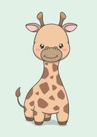 söt tecknad giraff karaktär vektor