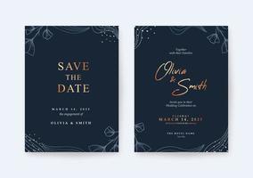 luxuriöse und elegante Hochzeitskartenvorlage vektor