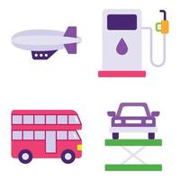 Transport flache Icons Sets vektor