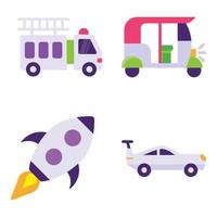 Transport flache Icons Sets vektor