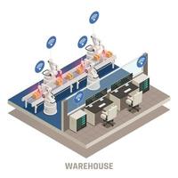 lagerautomatisering isometrisk element vektor