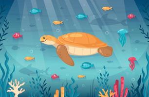 Tauchen Unterwasser Cartoon Hintergrund vektor