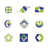 einfaches Set-Pack Logo-Design für Medizin und Gesundheitswesen vektor
