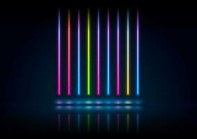 färgrik neon rader abstrakt teknologi bakgrund vektor