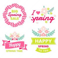 Spring Retro Vintage Vector Etikett