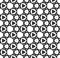 nahtloses abstraktes Schwarzweiss-Muster. Hintergrund und Hintergrund. Ziermuster in Graustufen. Mosaik-Ornamente. Vektorgrafik. vektor