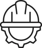 Sicherheit Helm Symbol Symbol Bild Vektor. Illustration von das Kopf Schutz industriell Ingenieur Arbeiter Design Bild vektor