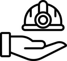 Sicherheit Helm Symbol Symbol Bild Vektor. Illustration von das Kopf Schutz industriell Ingenieur Arbeiter Design Bild vektor