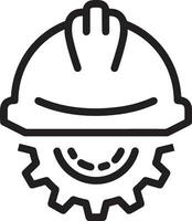 Sicherheit Helm Symbol Symbol Bild Vektor. Illustration von das Kopf Schutz industriell Ingenieur Arbeiter Design Bild vektor