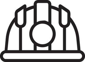 Sicherheit Helm Symbol Symbol Bild Vektor. Illustration von das Kopf Schutz industriell Ingenieur Arbeiter Design Bild vektor