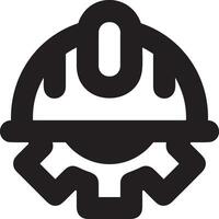 Sicherheit Helm Symbol Symbol Bild Vektor. Illustration von das Kopf Schutz industriell Ingenieur Arbeiter Design Bild vektor