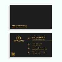 elegant schwarz Gold Luxus Geschäft Karte Design Vorlage vektor