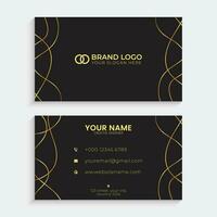elegant schwarz und Gold Luxus Geschäft Karte Vorlage vektor