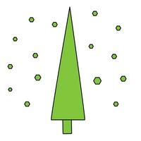 symbol av de ny år. jul träd. klotter illustration. vykort design. isolerat vektor