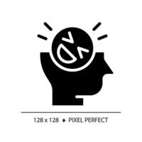 2d pixel perfekt glyf stil känsla av humör ikon, isolerat vektor, silhuett illustration representerar mjuk Kompetens. vektor