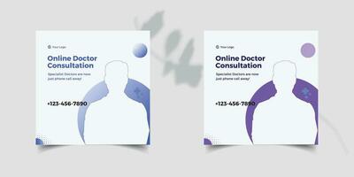 Kontakt din läkare uppkopplad fri social media posta design på 2024 vektor