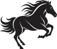 hästkraft i svartvit enfärgad vektor skildring av häst- majestät hingstar prakt svart vektor konst fira de ädel häst