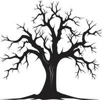 Naturen Ende einfarbig Tribut zu ein tot Bäume zerfallen Serenade von Schatten ein schwarz Vektor Elegie zum ein tot Baum