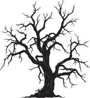 kvardröjande skuggor svartvit elegi för en död- träd slutet tidlös lugn tyst farväl till naturer skönhet vektor