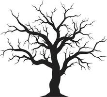 ewig sich ausruhen monochromatisch Abschied zu ein tot Baum verwelkt Eleganz ein Leise Vektor Darstellung von Naturen Ende