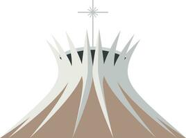 brasilia katedral, Brasilien. isolerat på vit bakgrund vektor illustration.