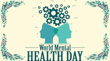 Welt mental Gesundheit Tag Vorlage vektor