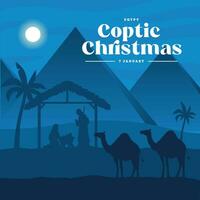 glücklich Ägypten koptisch Weihnachten Illustration Vektor Hintergrund. Vektor eps 10