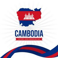 Lycklig seger över folkmord dag cambodia illustration vektor bakgrund. vektor eps 10