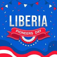 Lycklig Liberia pionjärer dag illustration vektor bakgrund. vektor eps 10