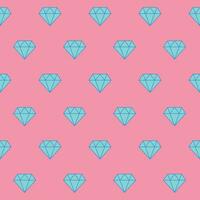 nahtlos Muster mit Blau Kristalle auf ein Rosa Hintergrund. eben Illustration. Diamant oder Kristall Symbol. Vektor Illustration