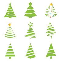 uppsättning av jul träd ikoner vektor