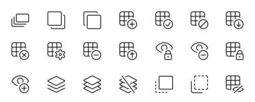 programvara verktyg gränssnitt lager ikon i annorlunda stil vektor illustration. lager vektor ikoner designad i fylld, översikt, linje och stroke stil kan vara Begagnade för webb, mobil, ui