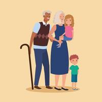 Großeltern mit Enkel Avatar Charakter vektor