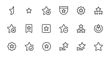 Bewertung oder Rezension Symbole mit Sterne und Hälfte Star Symbol Design mit editierbar Schlaganfall. Linie, solide, eben Linie, und geeignet zum Netz Buchseite, Handy, Mobiltelefon Anwendung, ui, ux Design. vektor