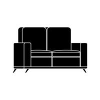 silhuett av möbler bekväm soffa isolerad ikon vektor
