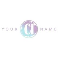 ci Initiale Logo Aquarell Vektor Design