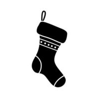 Silhouette der Socke Weihnachten dekorative isolierte Symbol vektor