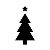silhuett av tall träd jul isolerade ikon vektor