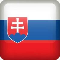 Slowakei Flagge Taste. Platz Emblem von Slowakei. Vektor Slowakei Flagge, Symbol. Farben korrekt.